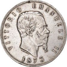 Italy, Vittorio Emanuele II, 5 Lire, 1873, Milan, Silver, VF(30-35), KM:8.3