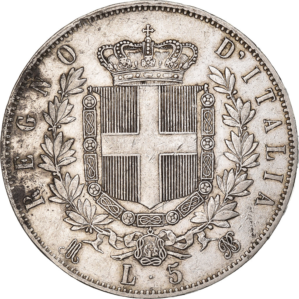 Italy, Vittorio Emanuele II, 5 Lire, 1873, Milan, Silver, VF(30-35), KM:8.3