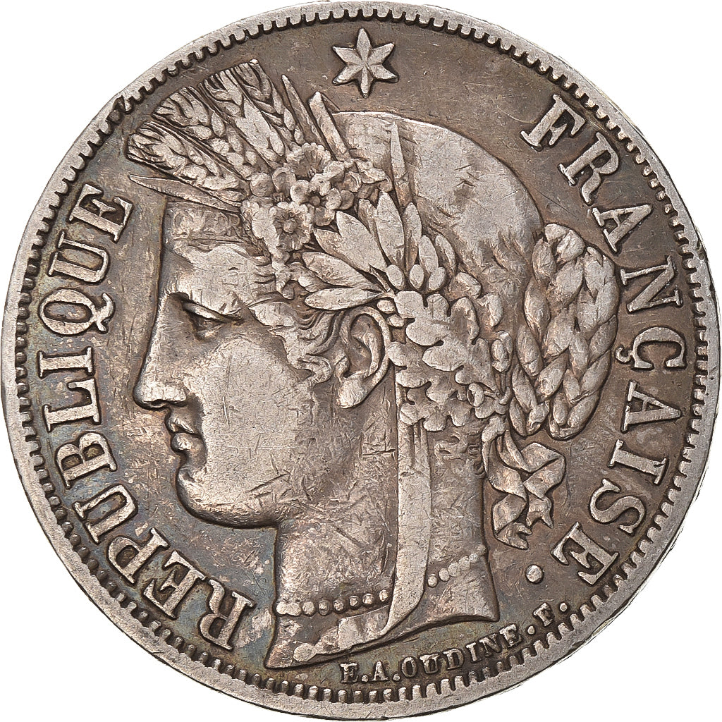 Francia, 5 Francs, Cérès, 1851, Paris, Plata, MBC, Gadoury:719, KM:761.1