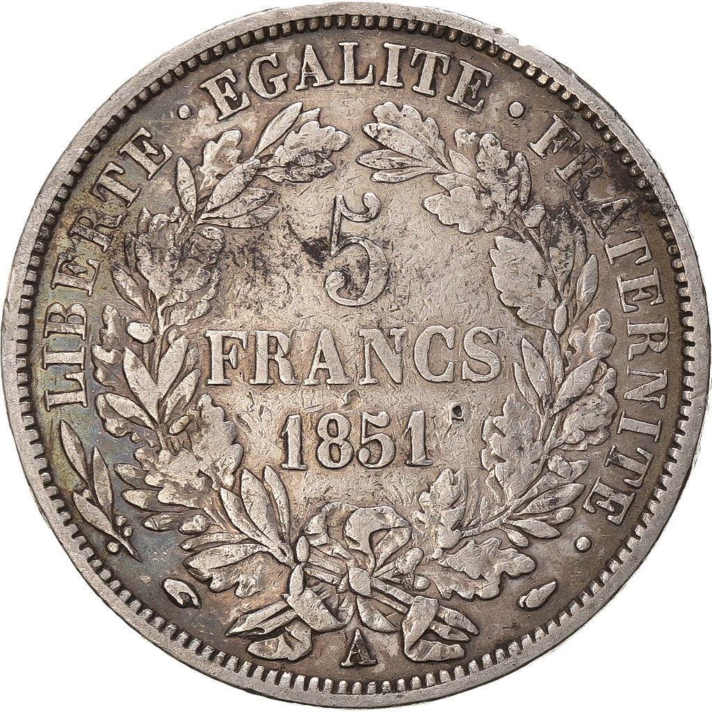 Francia, 5 Francs, Cérès, 1851, Paris, Plata, MBC, Gadoury:719, KM:761.1