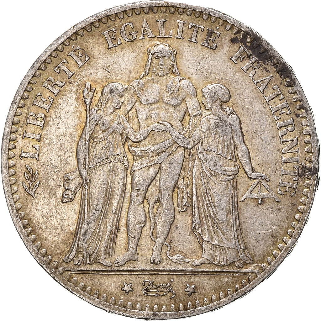 France, 5 Francs, Hercule, 1876, Paris, Silver, EF(40-45), Gadoury:745a