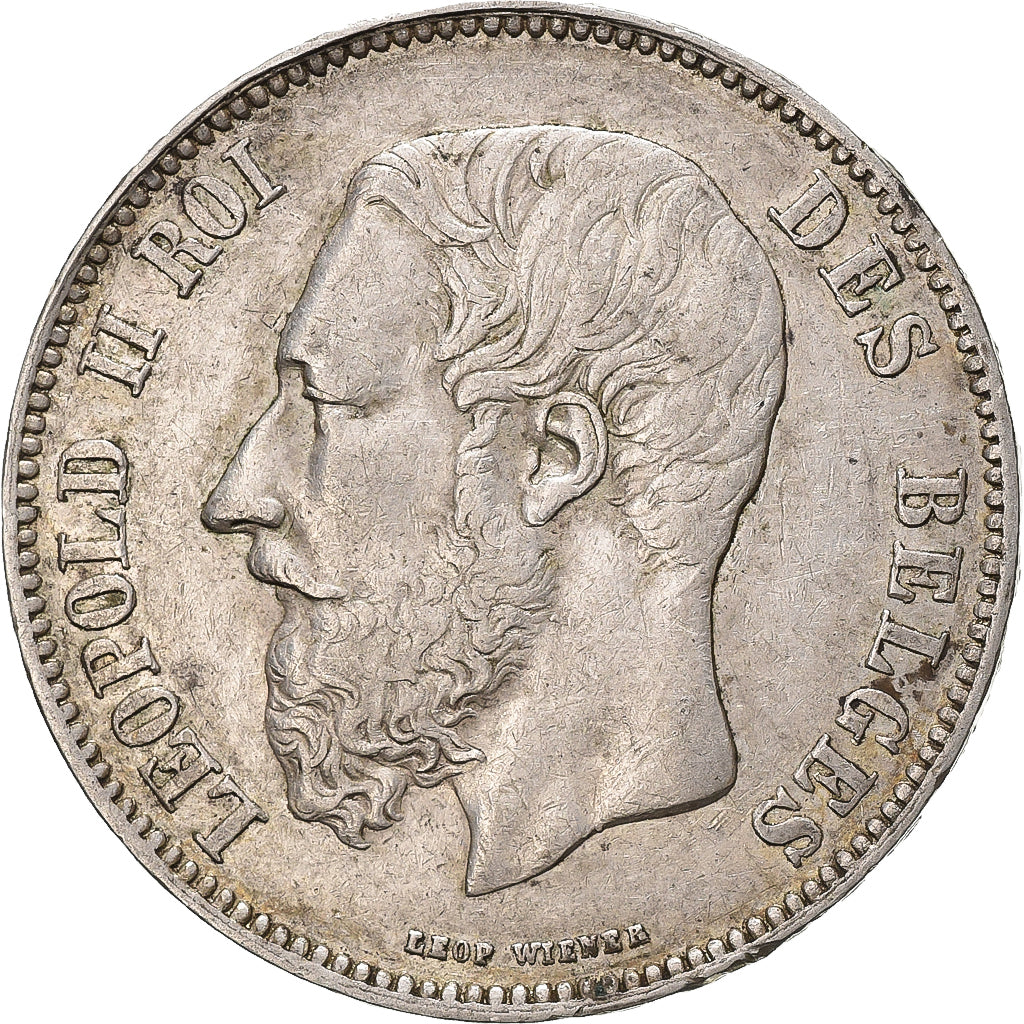 Belgium, Leopold II, 5 Francs, 5 Frank, 1868, Silver, EF(40-45), KM:24