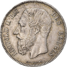 Belgium, Leopold II, 5 Francs, 5 Frank, 1868, Silver, EF(40-45), KM:24
