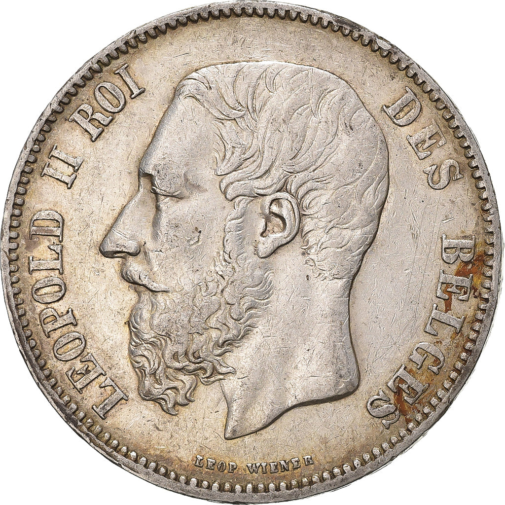 Belgium, Leopold II, 5 Francs, 5 Frank, 1869, Silver, EF(40-45), KM:24