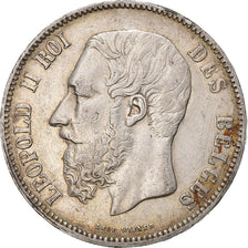 Belgium, Leopold II, 5 Francs, 5 Frank, 1869, Silver, EF(40-45), KM:24