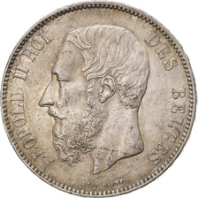 België, Leopold II, 5 Francs, 5 Frank, 1872, Zilver, ZF, KM:24