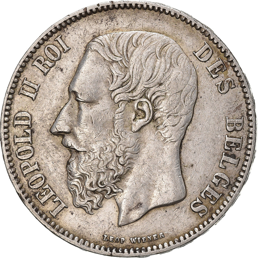 Belgium, Leopold II, 5 Francs, 5 Frank, 1873, Silver, EF(40-45), KM:24
