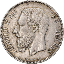 Belgium, Leopold II, 5 Francs, 5 Frank, 1873, Silver, EF(40-45), KM:24