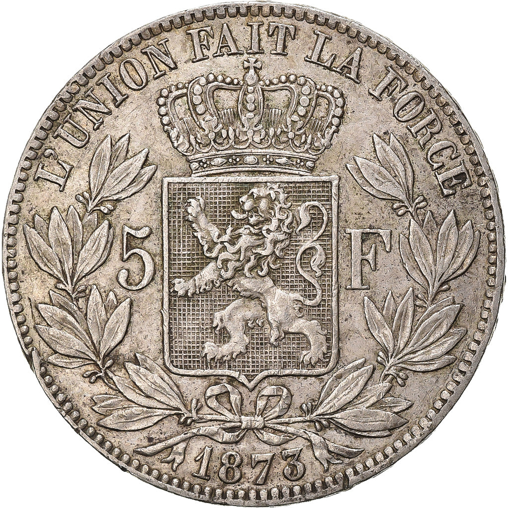 Belgium, Leopold II, 5 Francs, 5 Frank, 1873, Silver, EF(40-45), KM:24