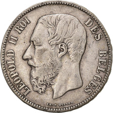 Belgium, Leopold II, 5 Francs, 5 Frank, 1870, Silver, VF(30-35), KM:24