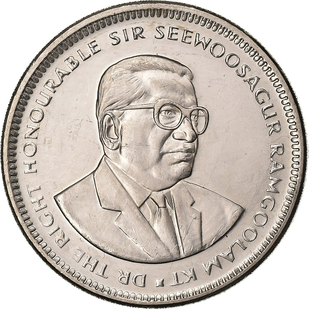 Mauritius, 1/2 Rupee, 1997, Nickel platerowany stalą, AU(55-58), KM:54