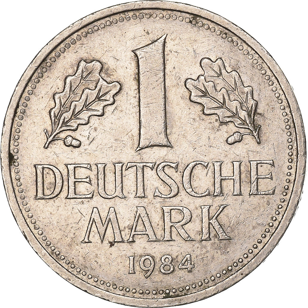 GERMANIA - REPUBBLICA FEDERALE, Mark, 1984, Stuttgart, Rame-nichel, BB, KM:110