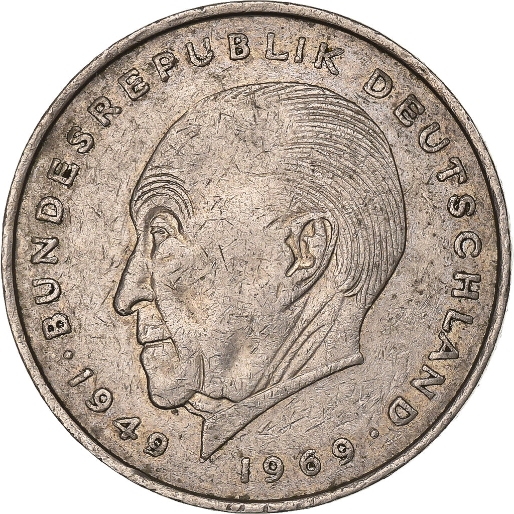 Federale Duitse Republiek, 2 Mark, 1974, Hambourg, Copper-Nickel Clad Nickel