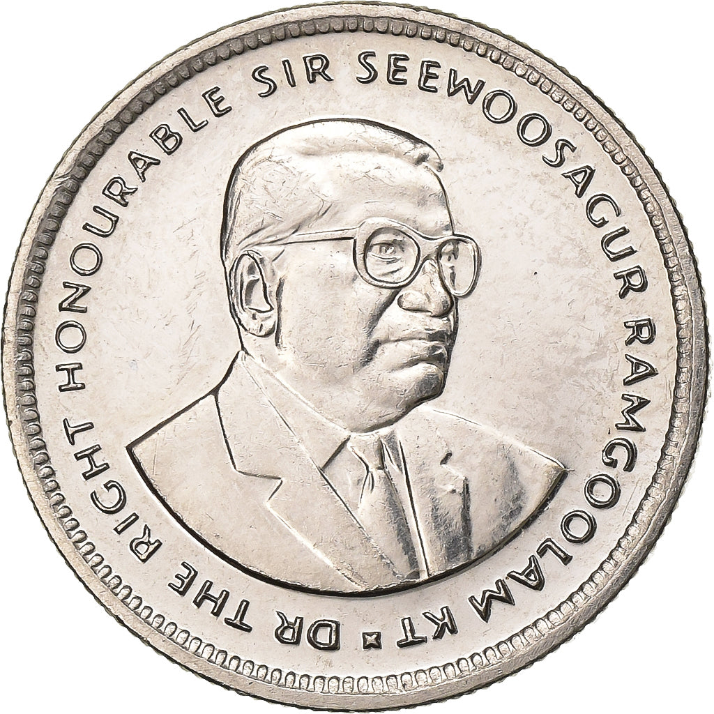 Mauritius, 20 Cents, 1996, Nickel plated steel, AU(55-58), KM:53