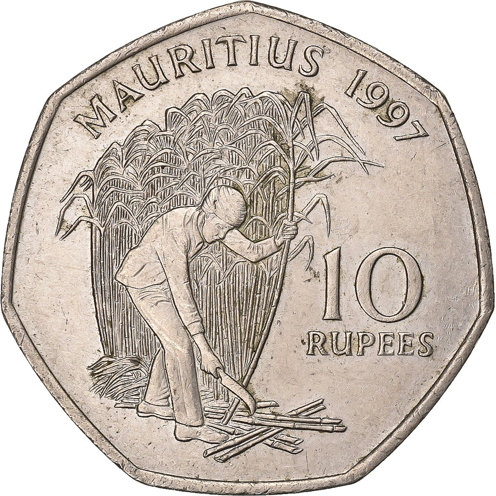 Mauritius, 10 Rupees, 1997, Miedź-Nikiel, EF(40-45), KM:61