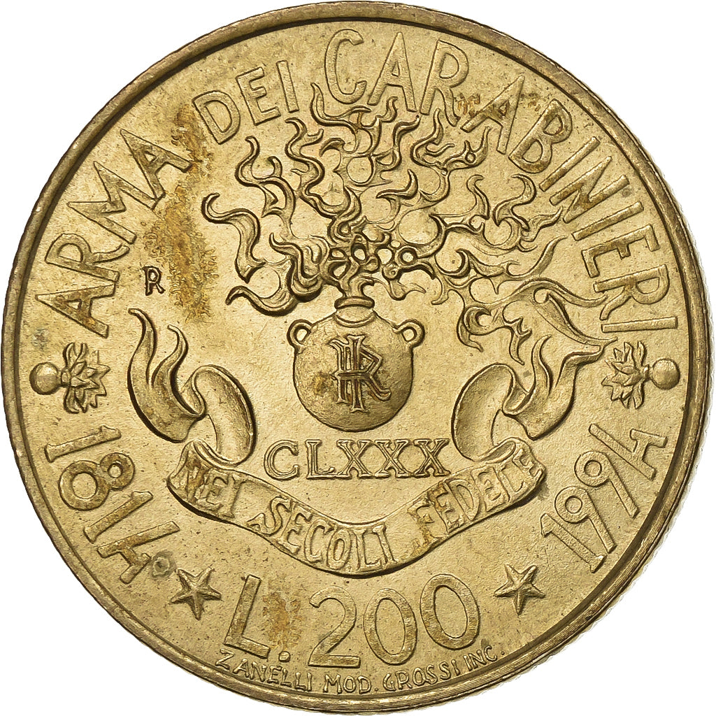 Italy, 200 Lire, 1994, Rome, Aluminum-Bronze, AU(50-53), KM:164