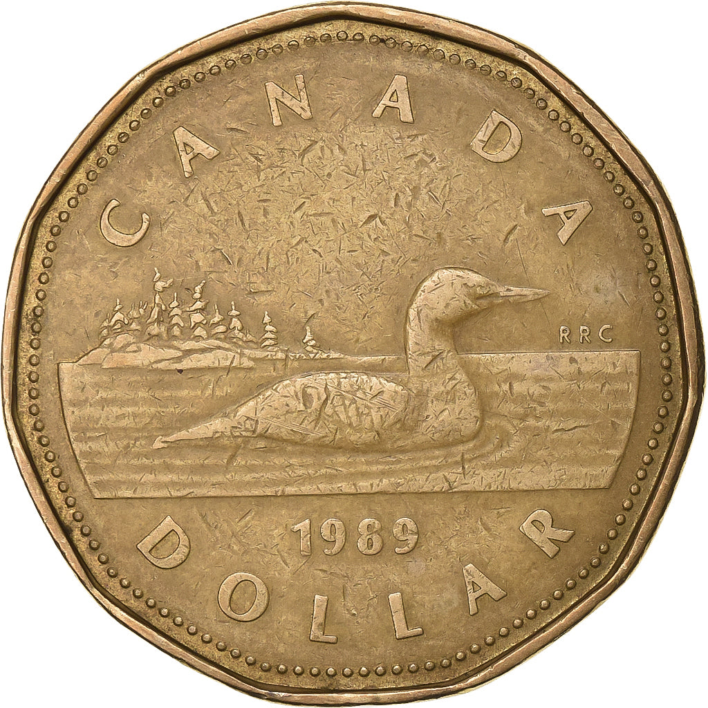 Canada, Elizabeth II, Dollar, 1989, Royal Canadian Mint, Aureate-Bronze Plated