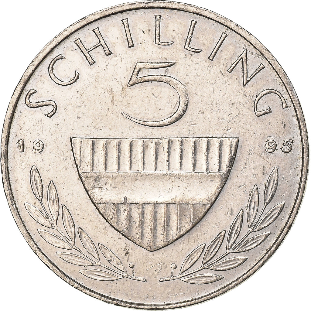 Austria, 5 Schilling, 1995, Miedź-Nikiel, AU(50-53), KM:2889a