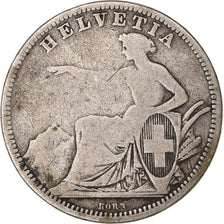 Switzerland, Franc, 1861, Bern, Silver, F(12-15), KM:9a