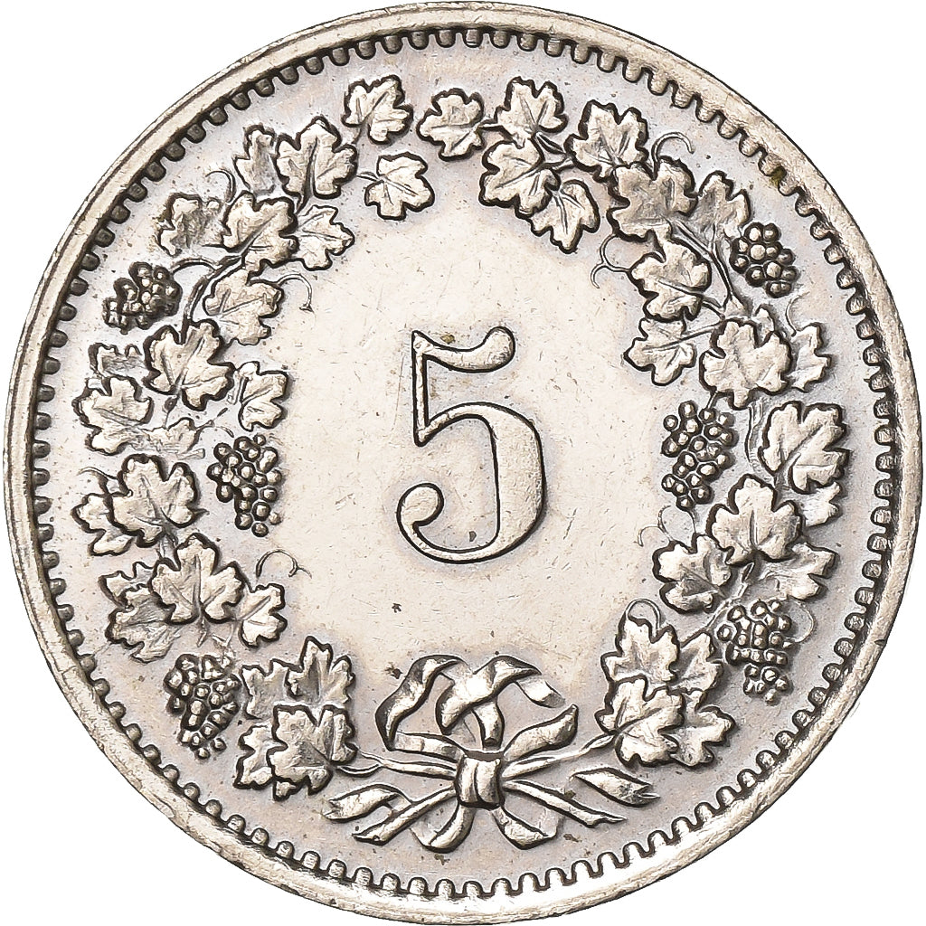 Suíça, 5 Rappen, 1970, Bern, Cobre-níquel, AU(55-58), KM:26