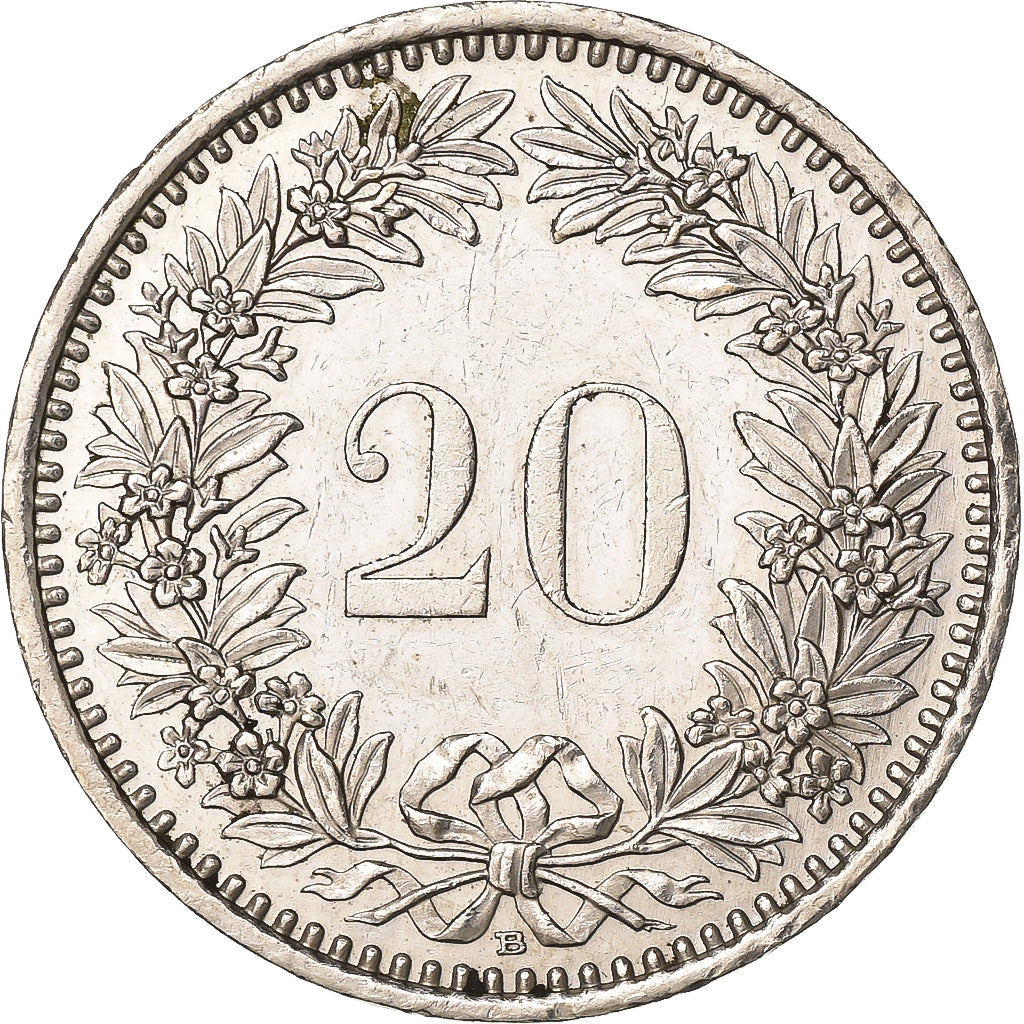 Switzerland, 20 Rappen, 2002, Bern, Copper-nickel, AU(55-58), KM:29a