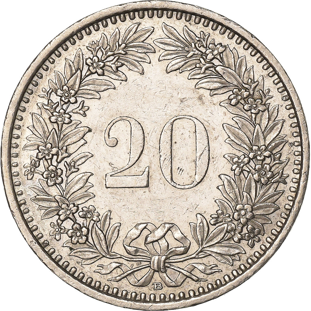 Switzerland, 20 Rappen, 1993, Bern, Copper-nickel, AU(55-58), KM:29a