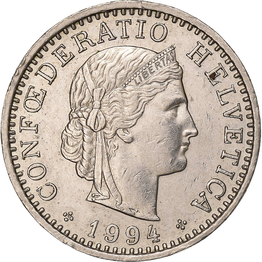 Schweiz, 20 Rappen, 1994, Bern, Kupfer-Nickel, SS+, KM:29a