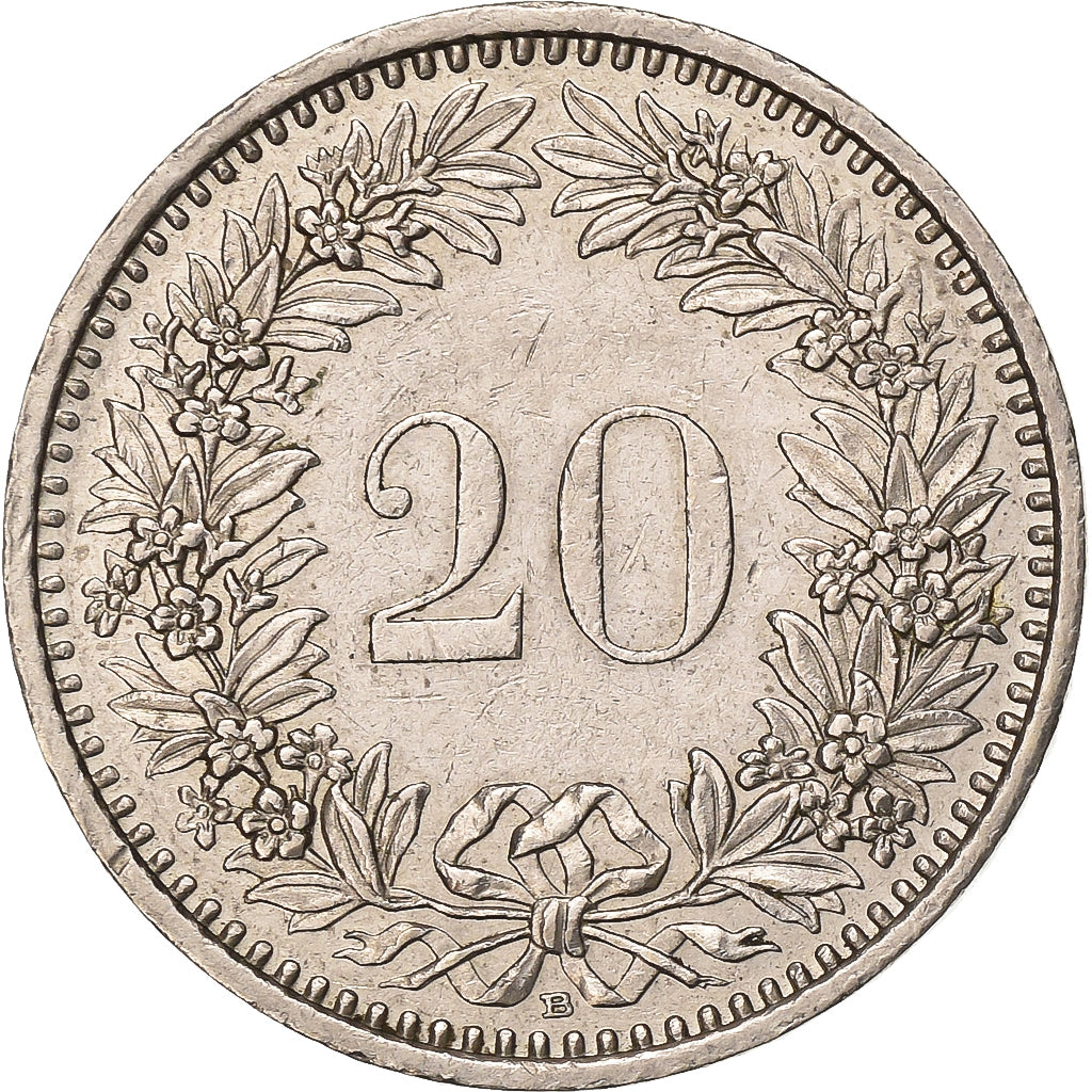 Schweiz, 20 Rappen, 1994, Bern, Kupfer-Nickel, SS+, KM:29a