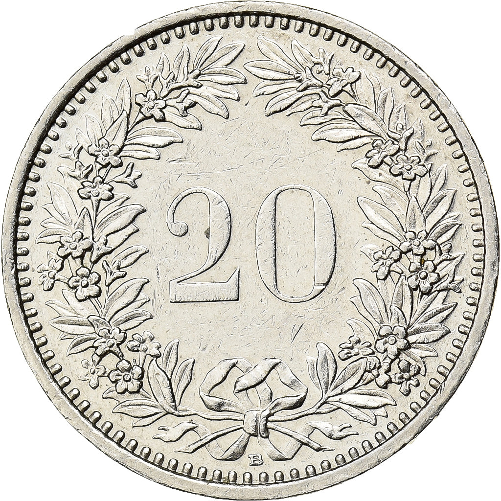 Schweiz, 20 Rappen, 1991, Bern, Kupfer-Nickel, SS+, KM:29a