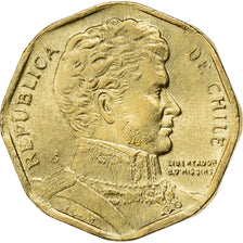 Chile, 5 Pesos, 1995, Santiago, Aluminum-Bronze, AU(55-58), KM:232