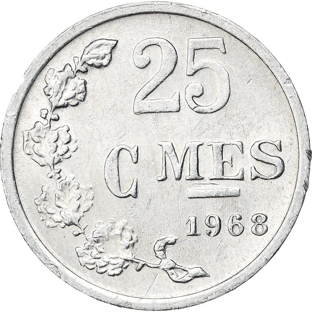 Luxemburg, Jean, 25 Centimes, 1968, Aluminium, VZ, KM:45a.1