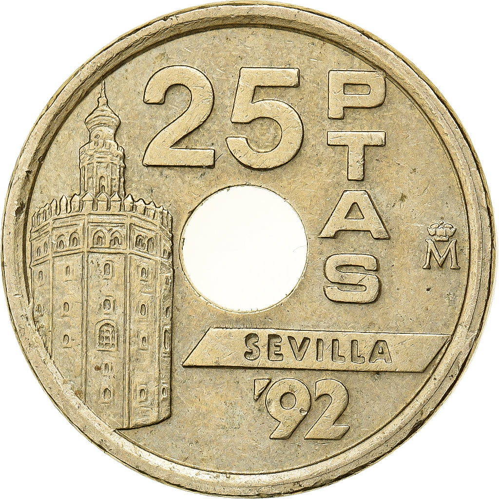 Hiszpania, Juan Carlos I, 25 Pesetas, 1992, Madrid, Aluminium-Brąz, EF(40-45)