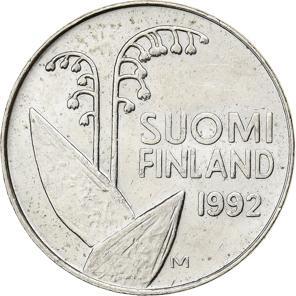 Finlândia, 10 Pennia, 1992, Cobre-níquel, AU(50-53), KM:65