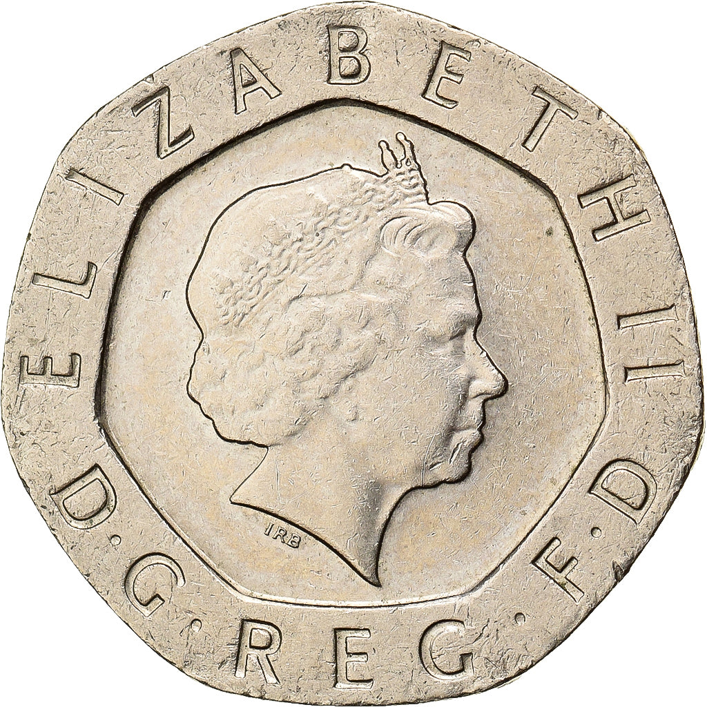 Great Britain, Elizabeth II, 20 Pence, 2000, Copper-nickel, EF(40-45), KM:990
