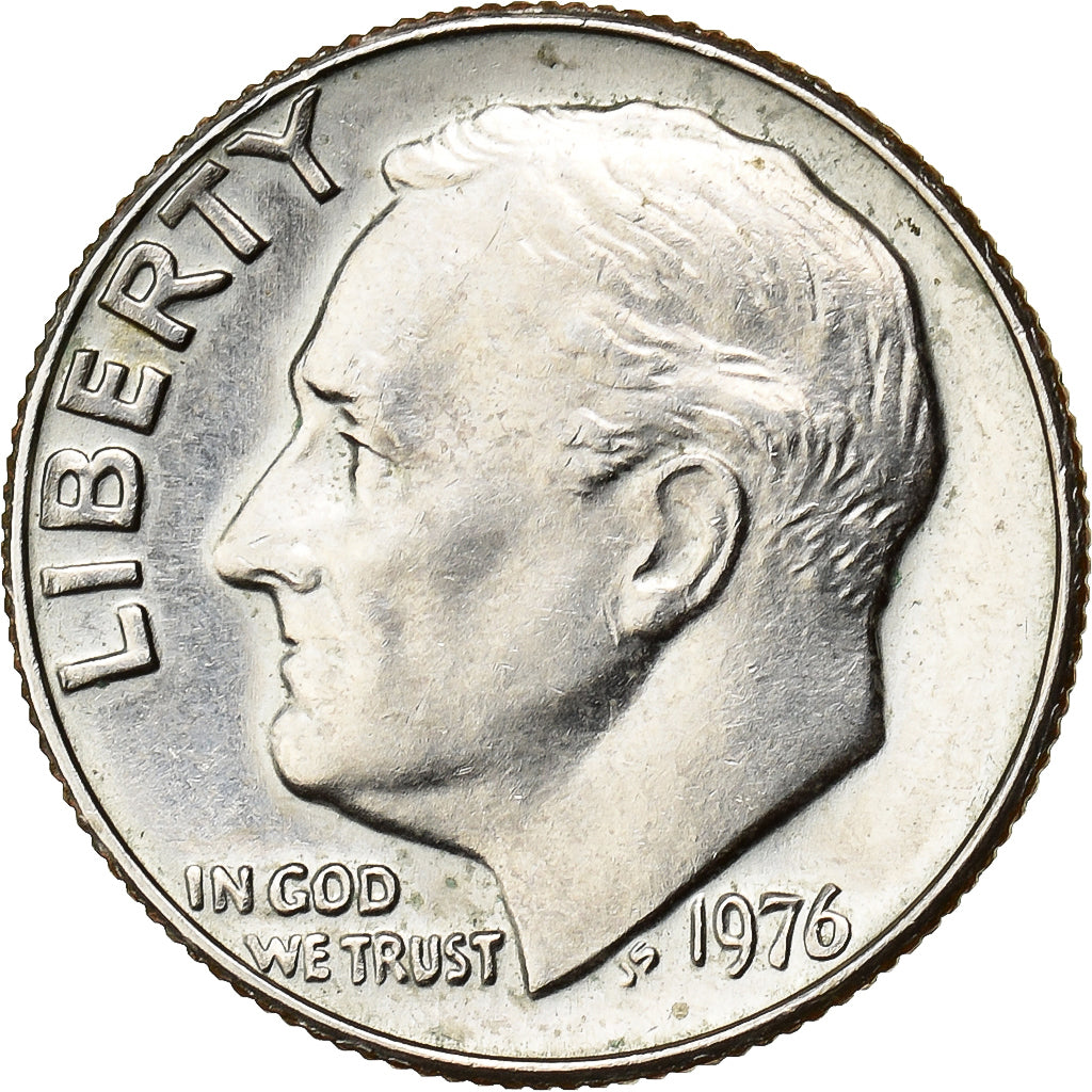 United States, Dime, Roosevelt, 1976, U.S. Mint, Copper-Nickel Clad Copper