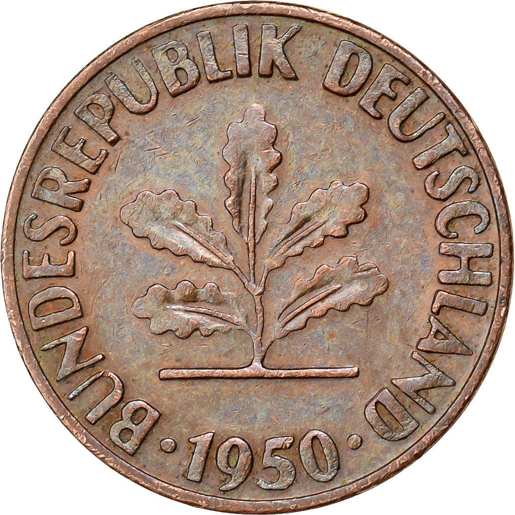 Bundesrepublik Deutschland, Pfennig, 1950, Munich, Copper Plated Steel, VZ