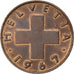 Suisse, 2 Rappen, 1967, Bern, Bronze, SUP, KM:47