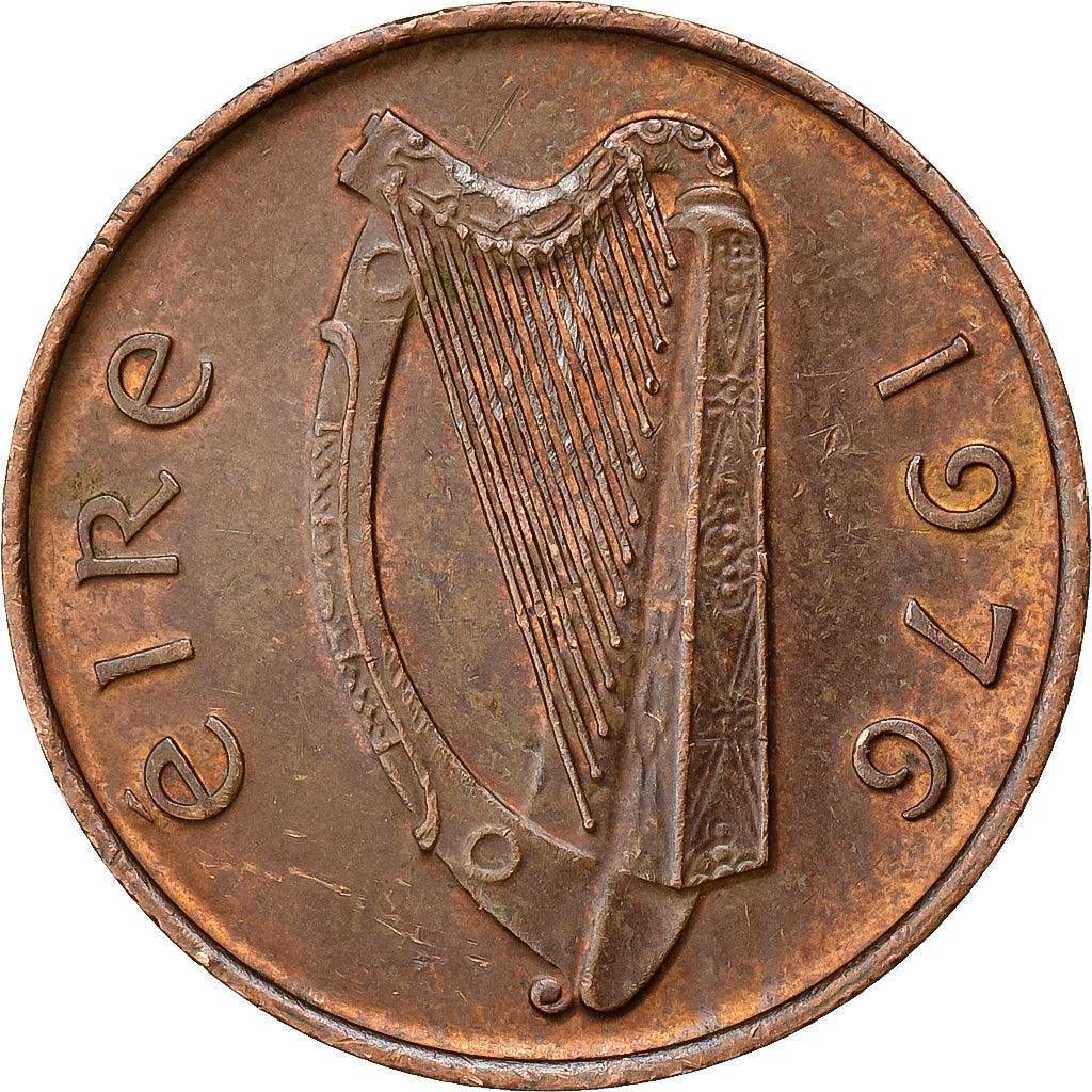 REPUBLIKA IRLANDII, Penny, 1976, Brązowy, AU(55-58), KM:20