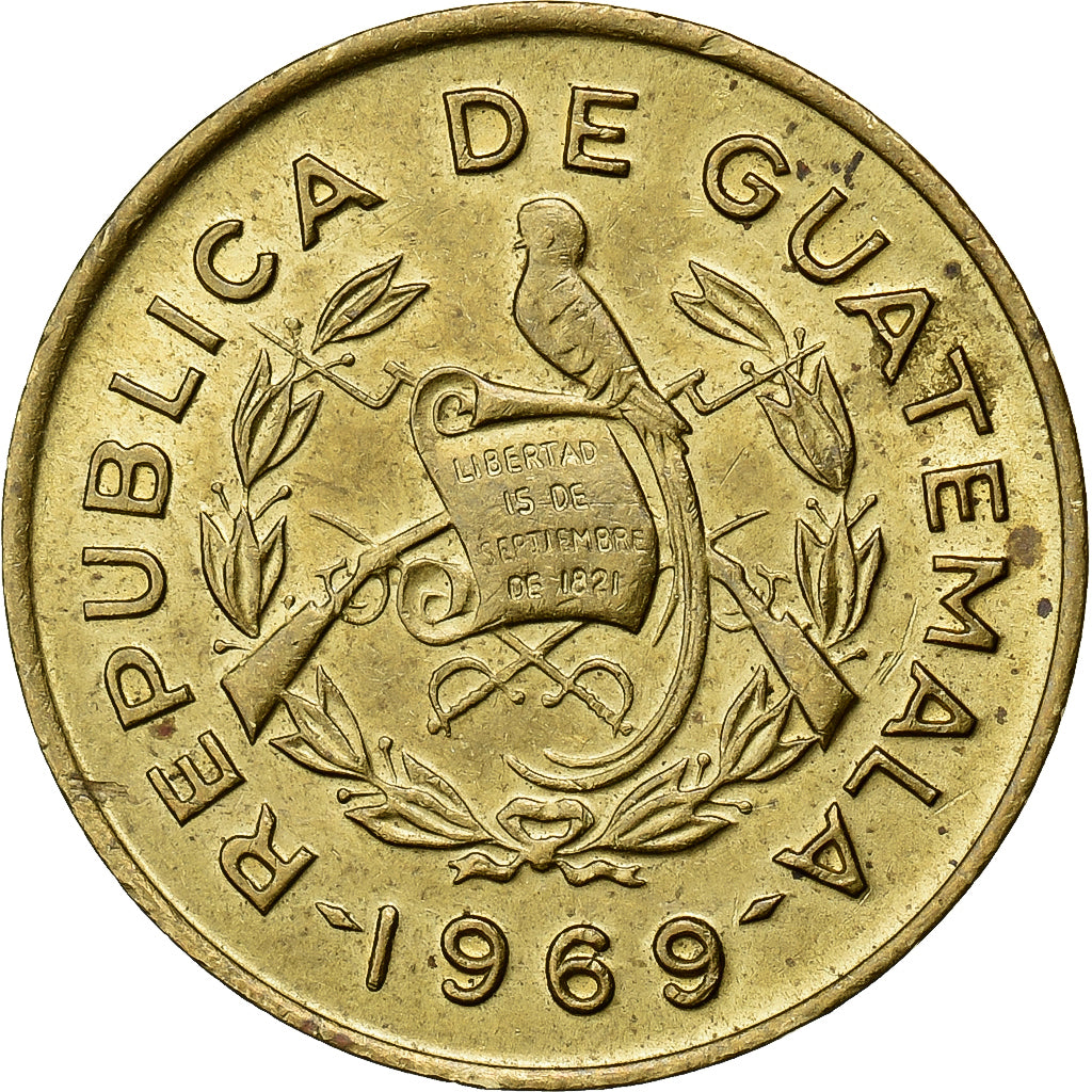 Guatemala, Centavo, Un, 1969, Mosiądz, AU(50-53), KM:265