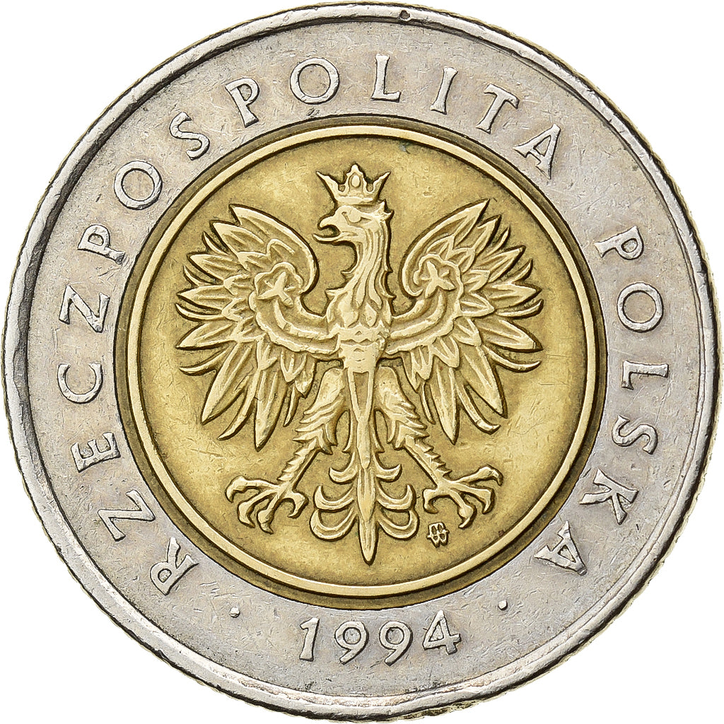 Polen, 5 Zlotych, 1994, Warsaw, Bi-Metallic, ZF, KM:284