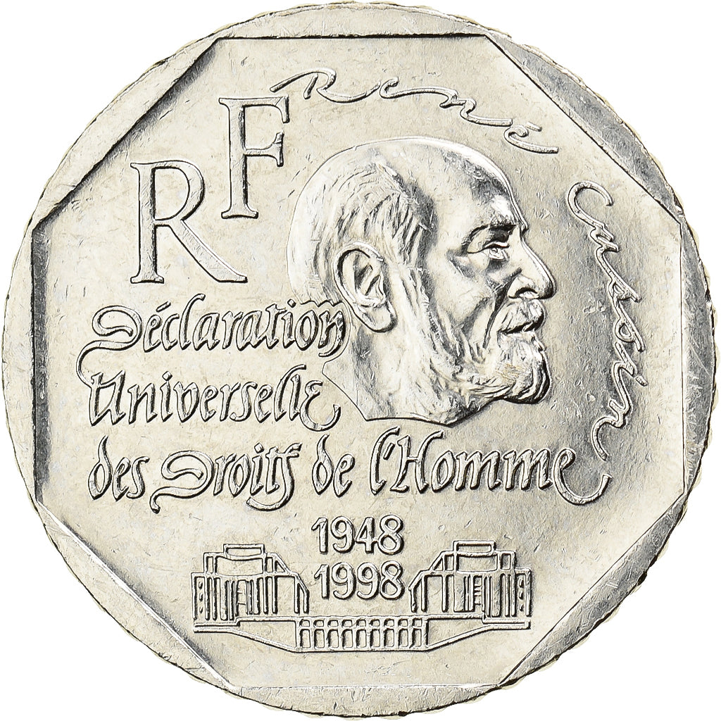 Francia, 2 Francs, René Cassin, 1998, Paris, Nichel, SPL-, Gadoury:551, KM:1213