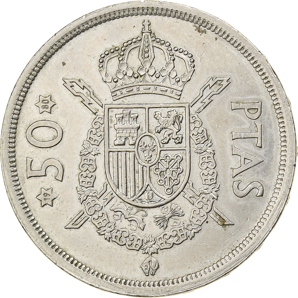 Spain, Juan Carlos I, 50 Pesetas, 1980, Madrid, Copper-nickel, AU(50-53), KM:809