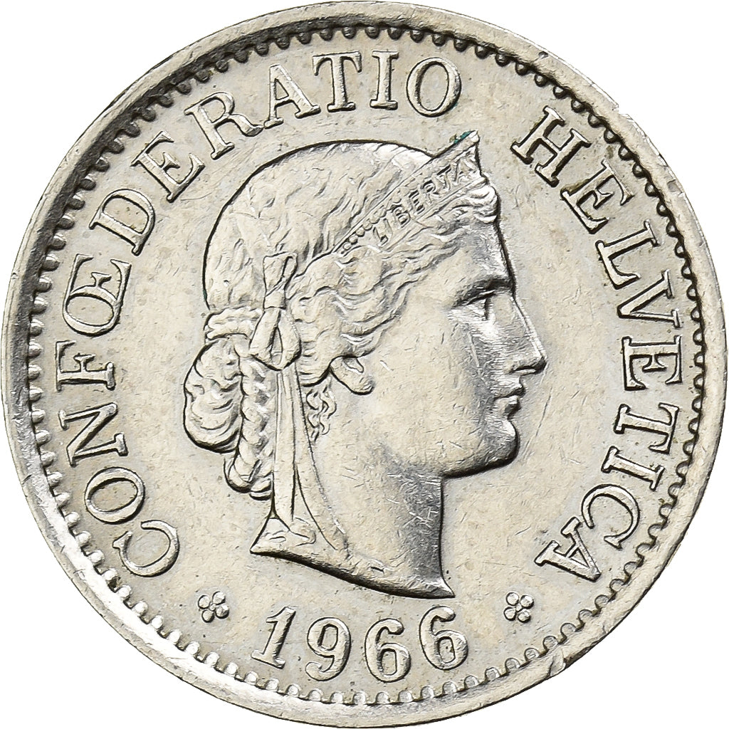 Svizzera, 10 Rappen, 1966, Bern, Rame-nichel, BB, KM:27