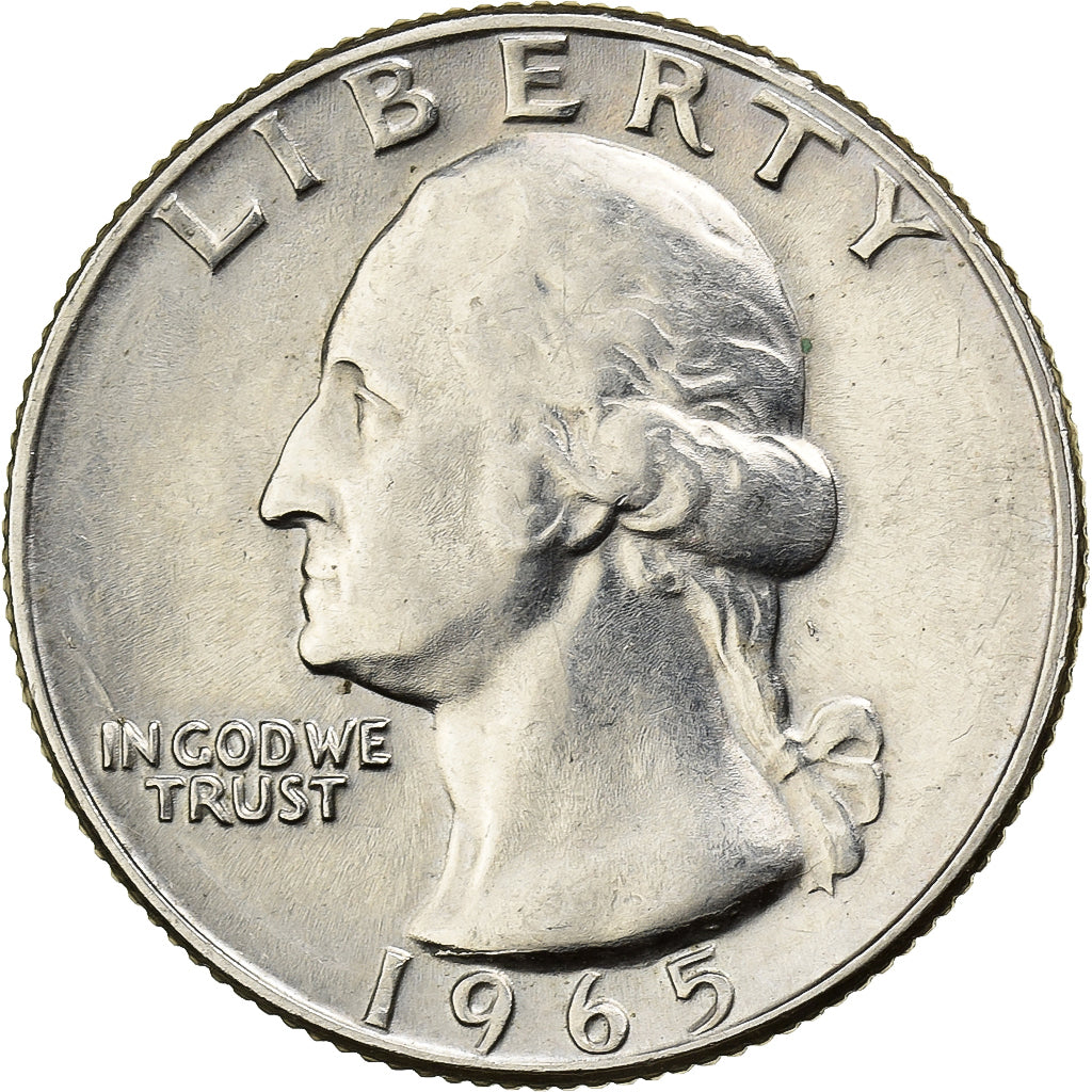 Stati Uniti, Quarter, Washington, 1965, U.S. Mint, Rame ricoperto in