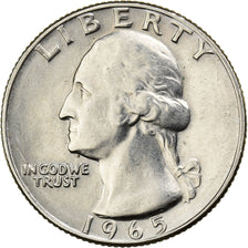 United States, Quarter, Washington, 1965, U.S. Mint, Copper-Nickel Clad Copper