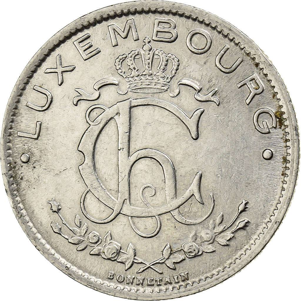 Luxemburg, Charlotte, Franc, 1935, Nickel, SS+, KM:35