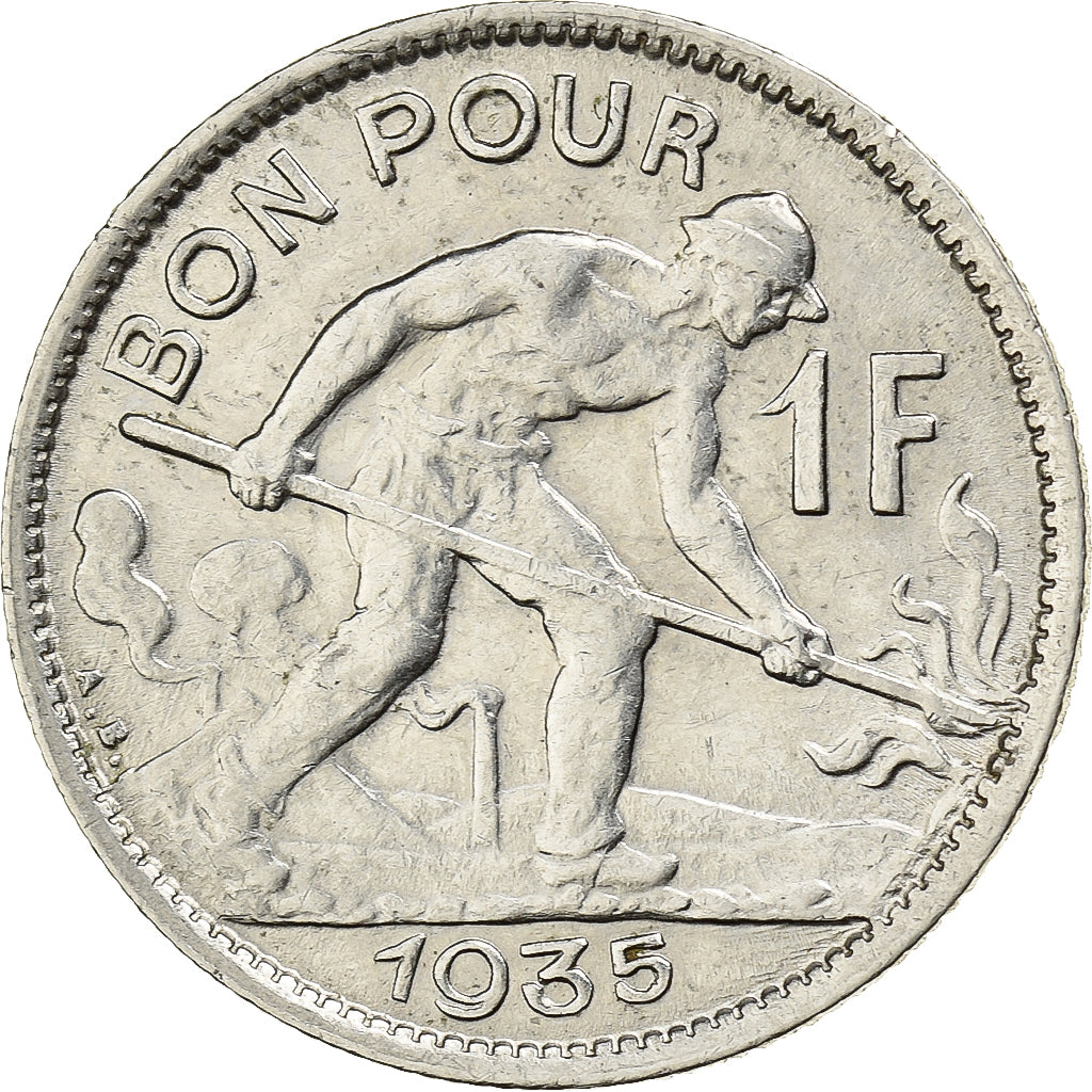 Luxemburg, Charlotte, Franc, 1935, Nickel, SS+, KM:35