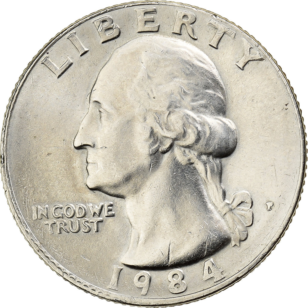 Stati Uniti, Quarter, Washington, 1984, U.S. Mint, Rame ricoperto in
