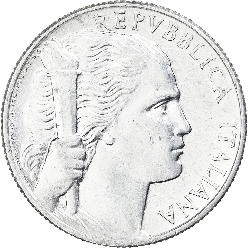 Włochy, 5 Lire, 1949, Rome, Aluminium, AU(55-58), KM:89