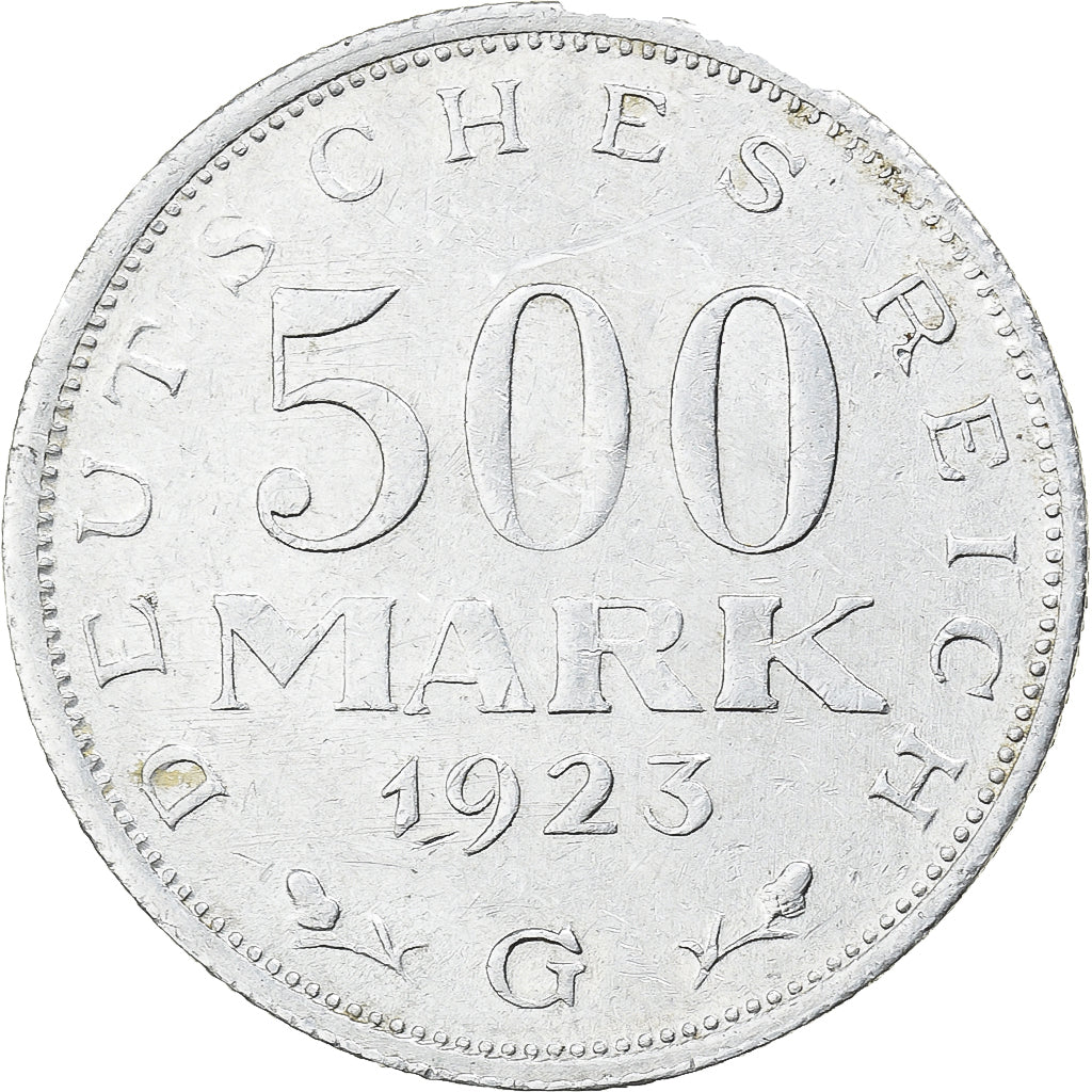 Deutschland, Weimarer Republik, 500 Mark, 1923, Karlsruhe, Aluminium, VZ, KM:36